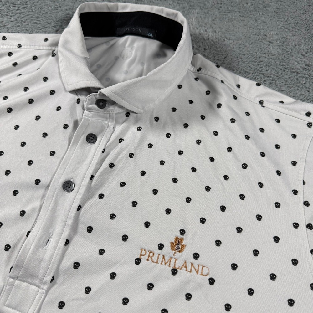 Greyson Golf Polo Shirt Mens XXL Skull Print Primland Golf Resort Performance